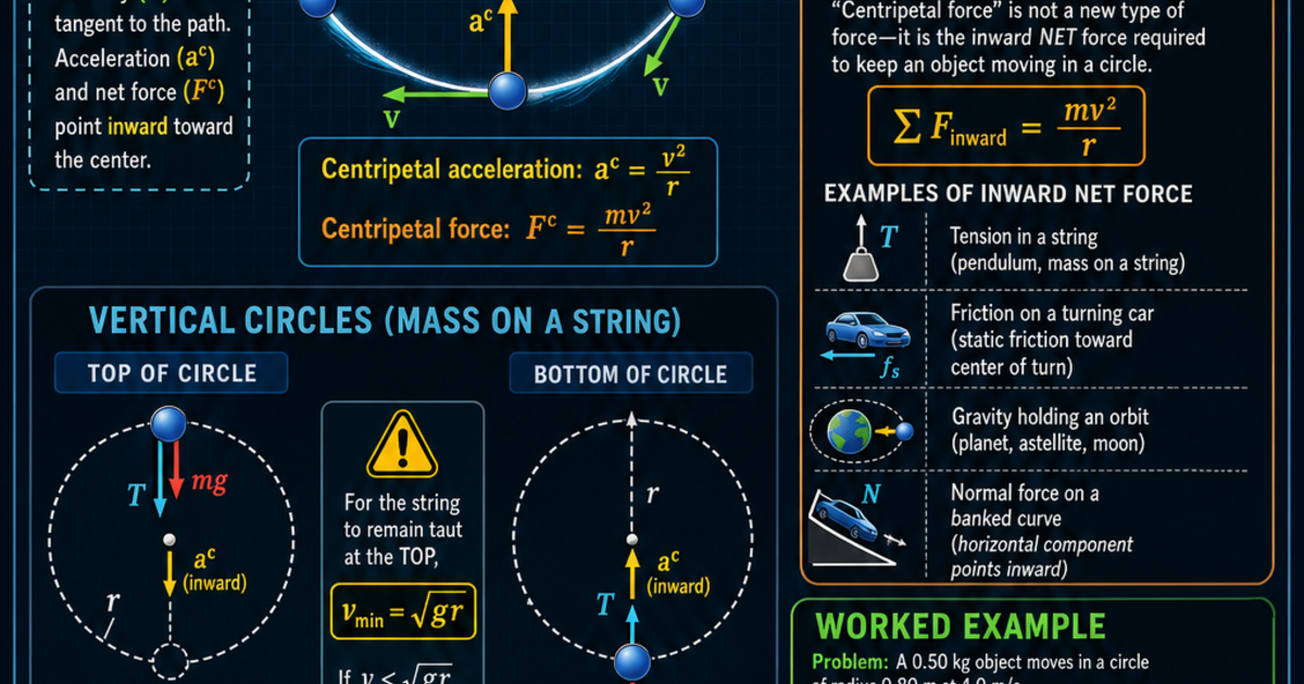 Physics: Circular Motion Dynamics Infographic | LivePhysics™