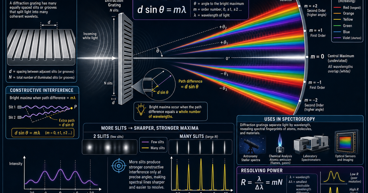 Physics: Diffraction Gratings Infographic | LivePhysics™