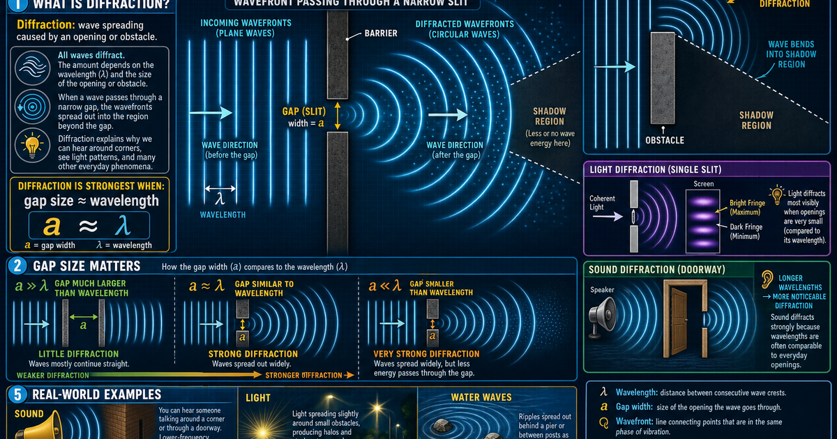 Physics: Diffraction of Waves Infographic | LivePhysics™