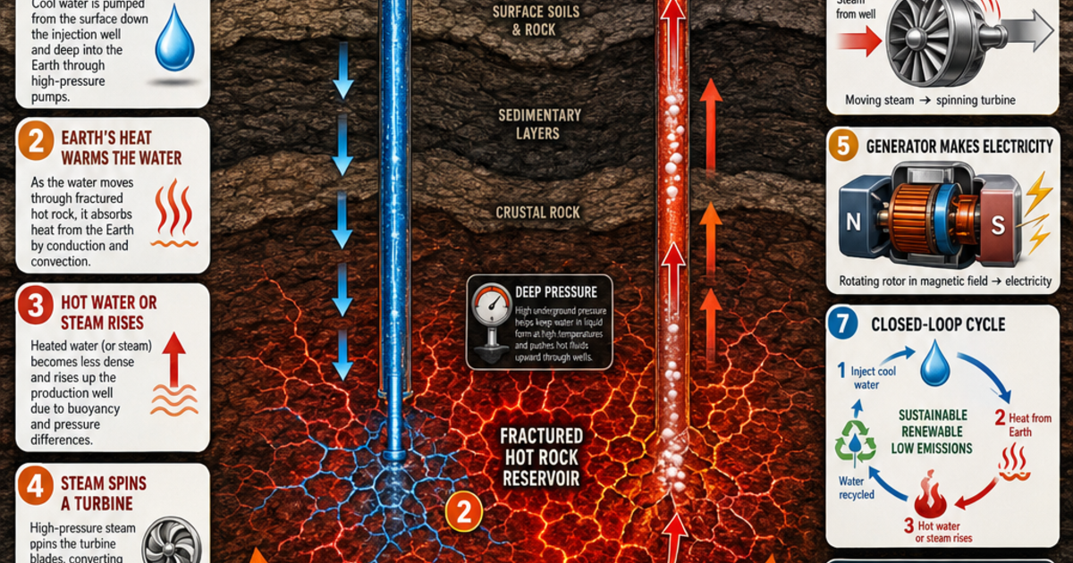 How Geothermal Energy Works Infographic | LivePhysics™
