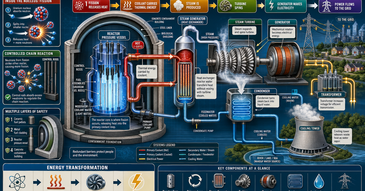 How Nuclear Power Plants Work Infographic | LivePhysics™