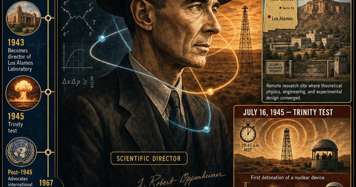 Who Invented Nuclear J. Robert Oppenheimer: Father of the Atomic Bomb Infographic | LivePhysics™