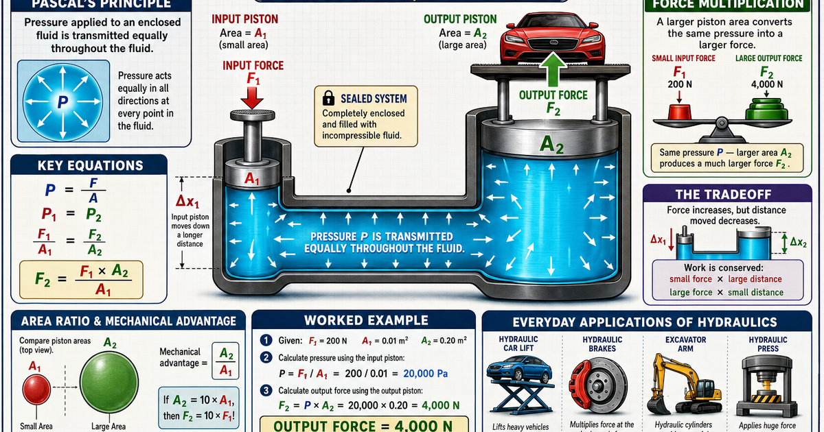 Power Pascal Physics: Pascal's Principle and Hydraulics Infographic | LivePhysics™