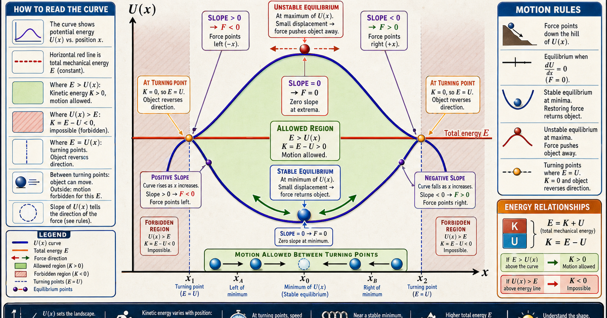 Physics: Potential Energy Diagrams Infographic | LivePhysics™