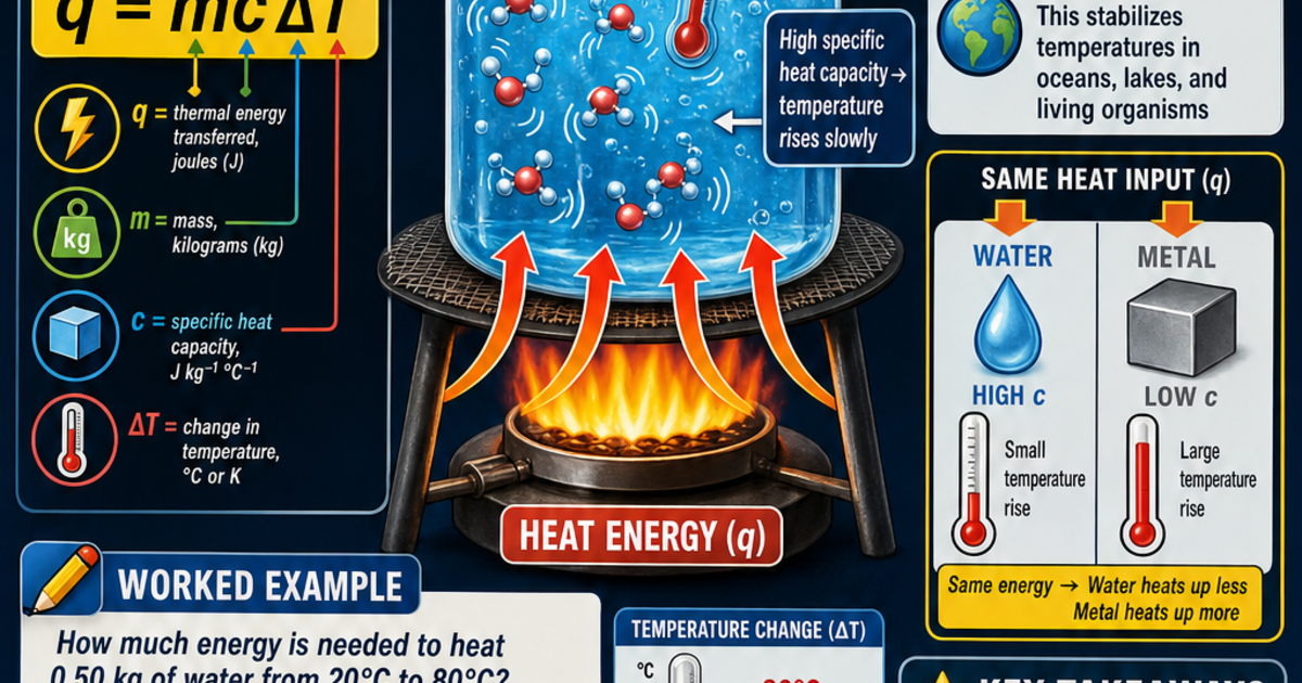 Physics: Specific Heat Capacity Infographic | LivePhysics™