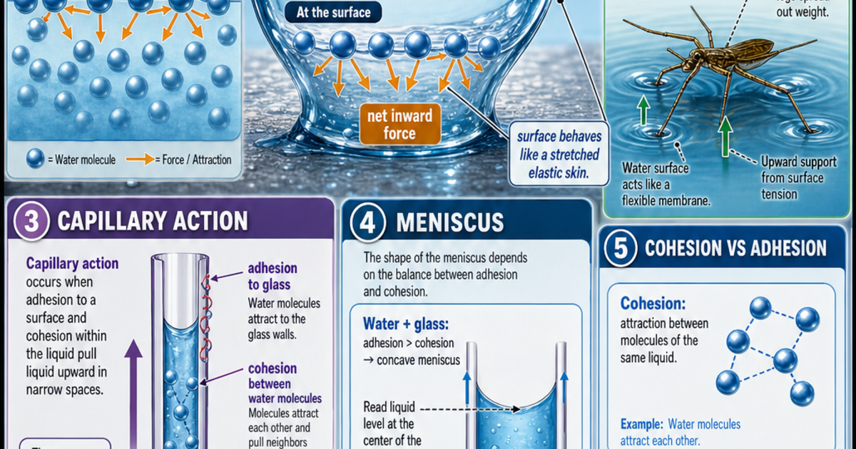 Physics: Surface Tension and Capillarity Infographic | LivePhysics™