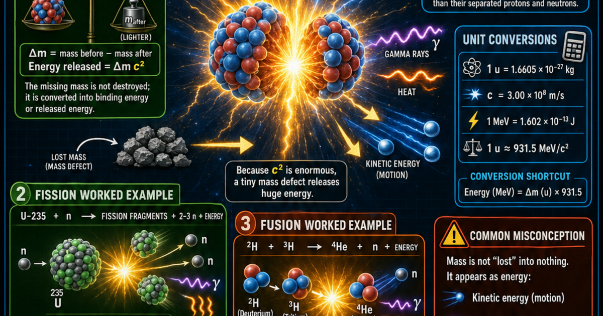 Mass Defect Effect Physics: The Mass Defect and E equals mc squared Infographic | LivePhysics™