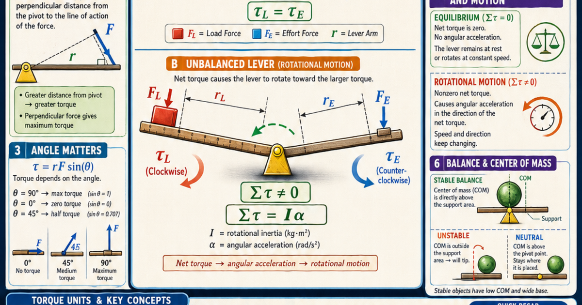 Torque & Rotational Motion Infographic | LivePhysics™