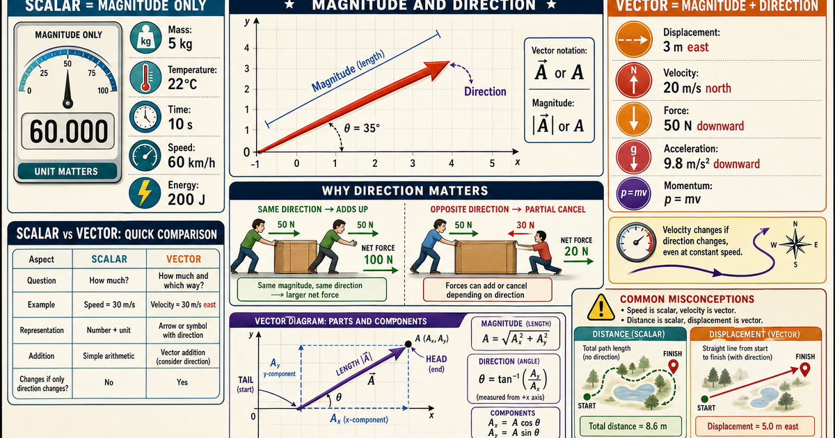 Physics: Vectors and Scalars Infographic | LivePhysics™