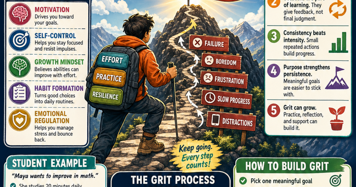 Psychology: Grit and Perseverance Infographic | LivePhysics™