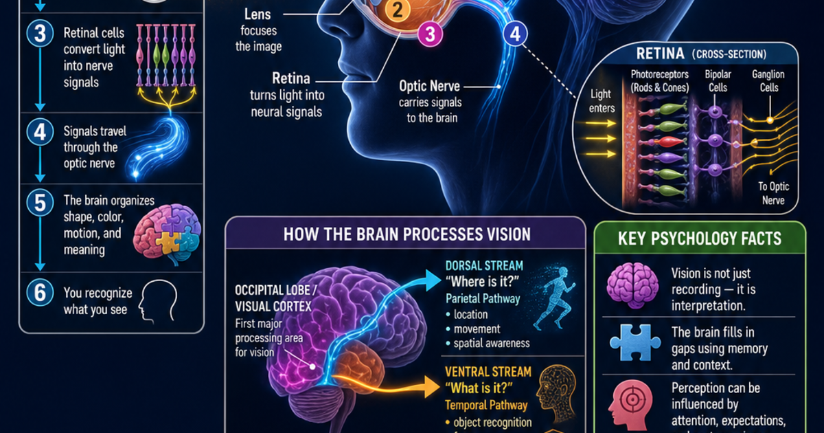 Psychology: How Vision Works in the Brain Infographic | LivePhysics™