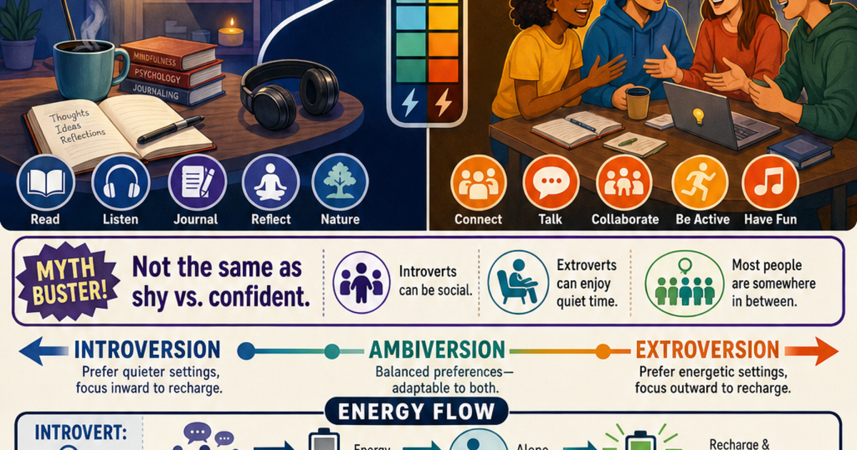 Psychology: Introversion and Extroversion Infographic | LivePhysics™