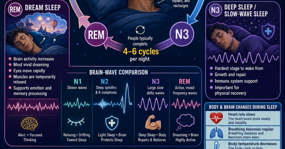 Psychology: The Stages of Sleep Infographic | LivePhysics™