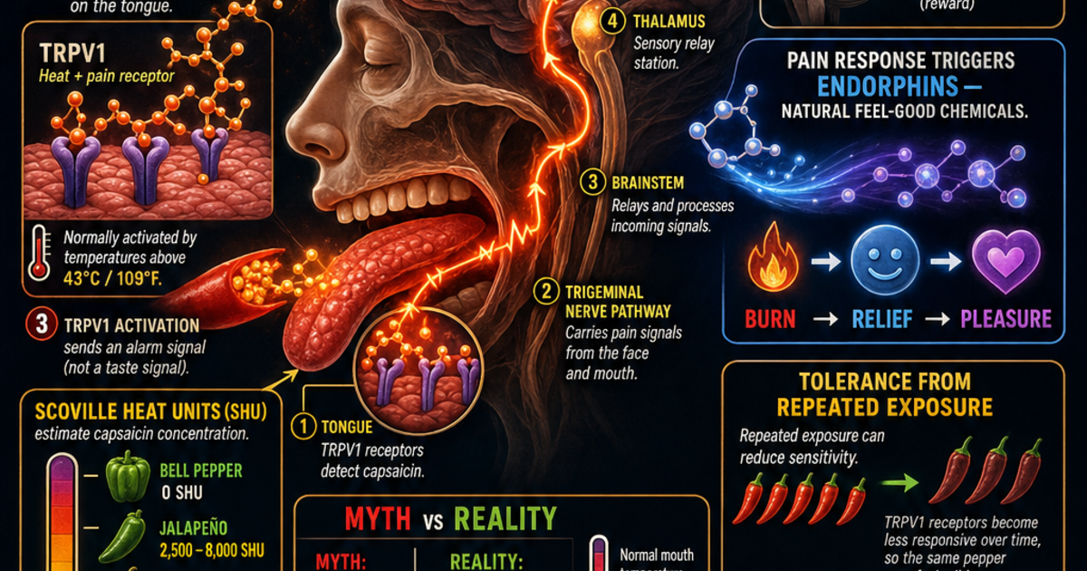 Why Spicy Food Burns Infographic | LivePhysics™