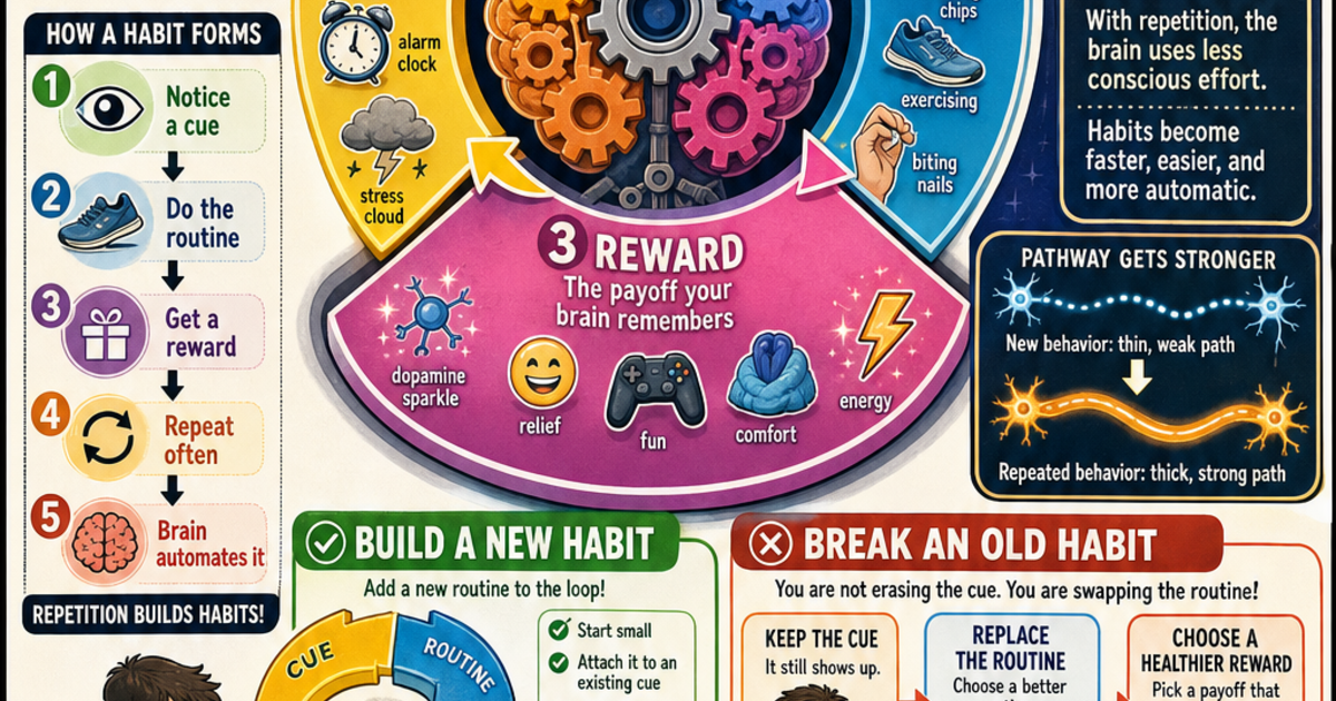 How Habits Are Formed Infographic | LivePhysics™
