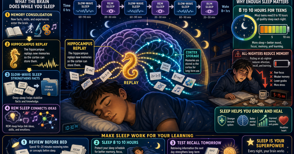 How Sleep Improves Learning Infographic | LivePhysics™