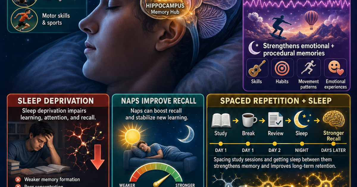Sleep and Memory Consolidation Infographic | LivePhysics™