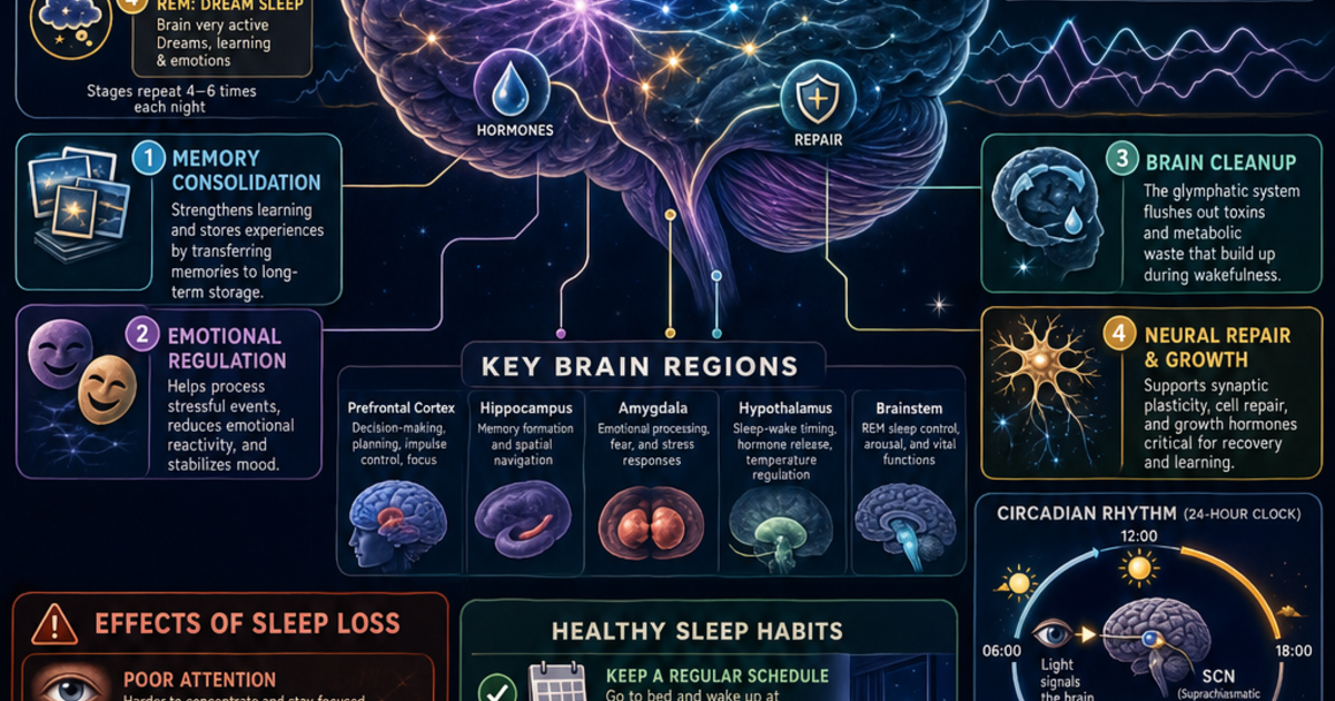 Sleep Study Brain Sleep and the Brain Infographic | LivePhysics™