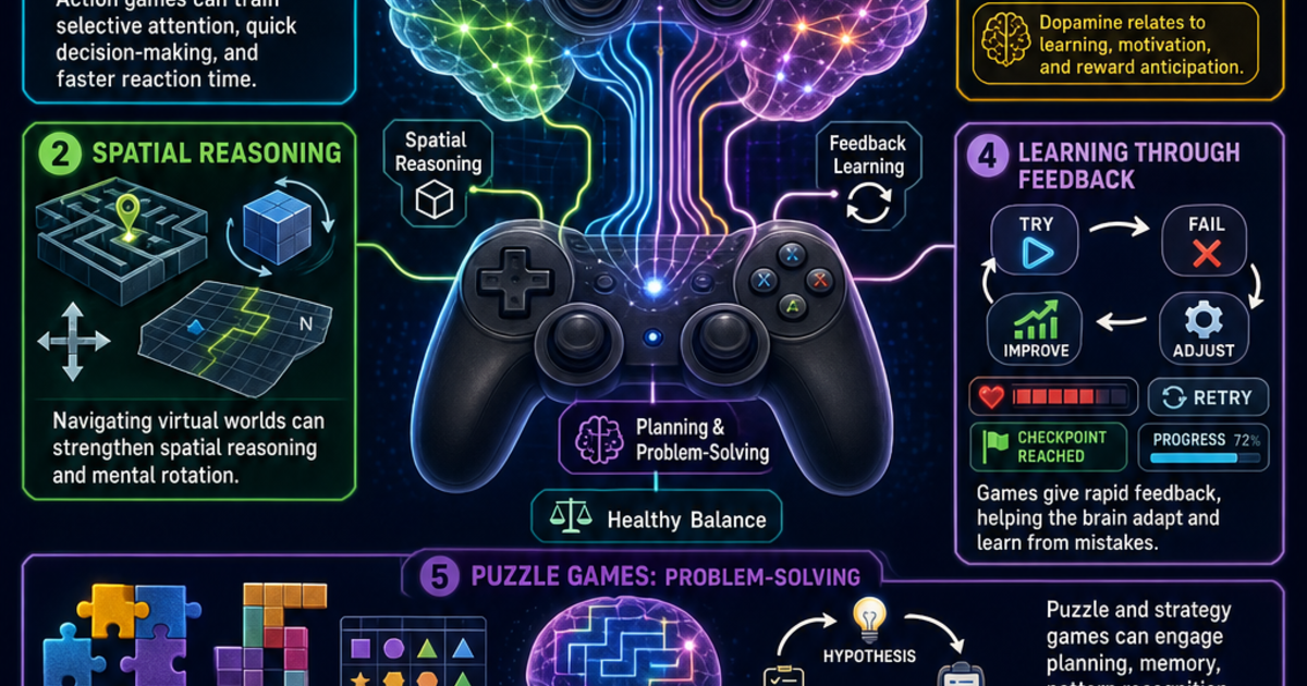 Video Games and the Brain Infographic | LivePhysics™