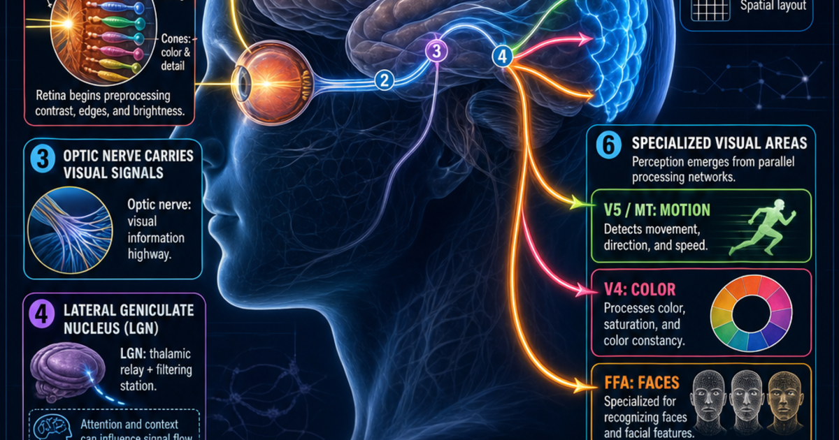 Visual Processing in the Brain Infographic | LivePhysics™