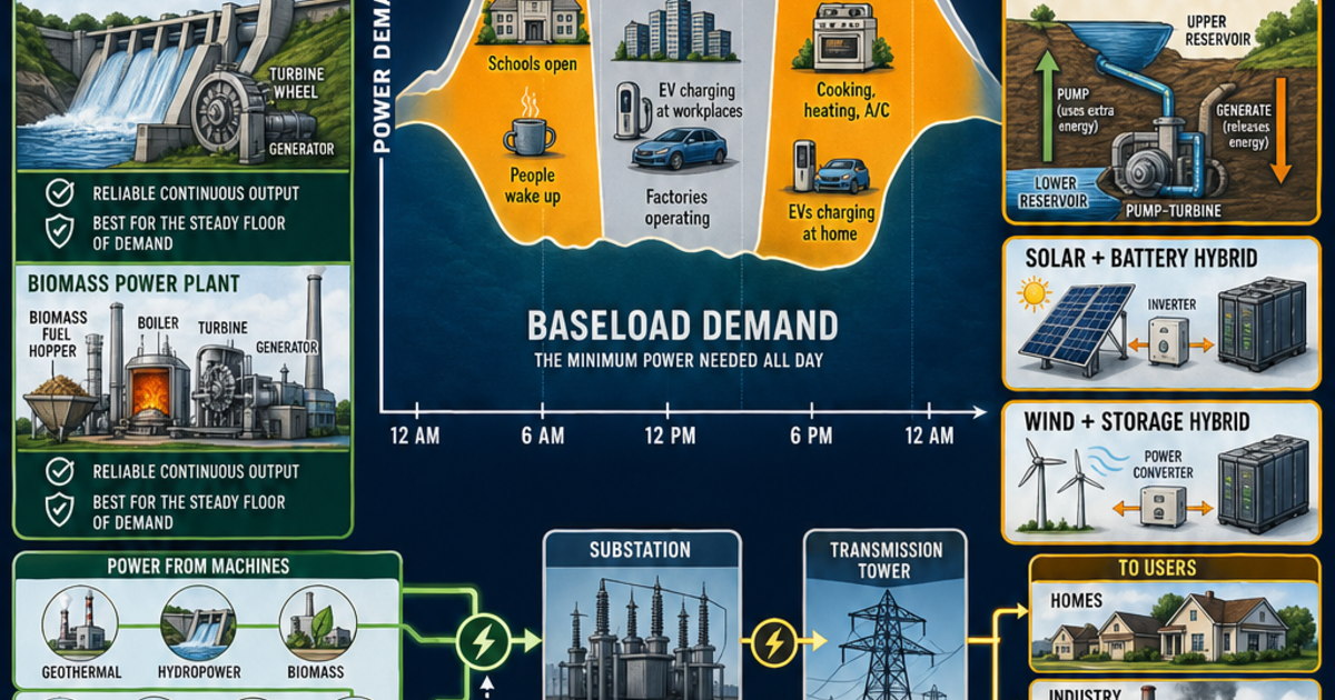 Renewable Energy Machines: Baseload vs Peaking Power Infographic ...