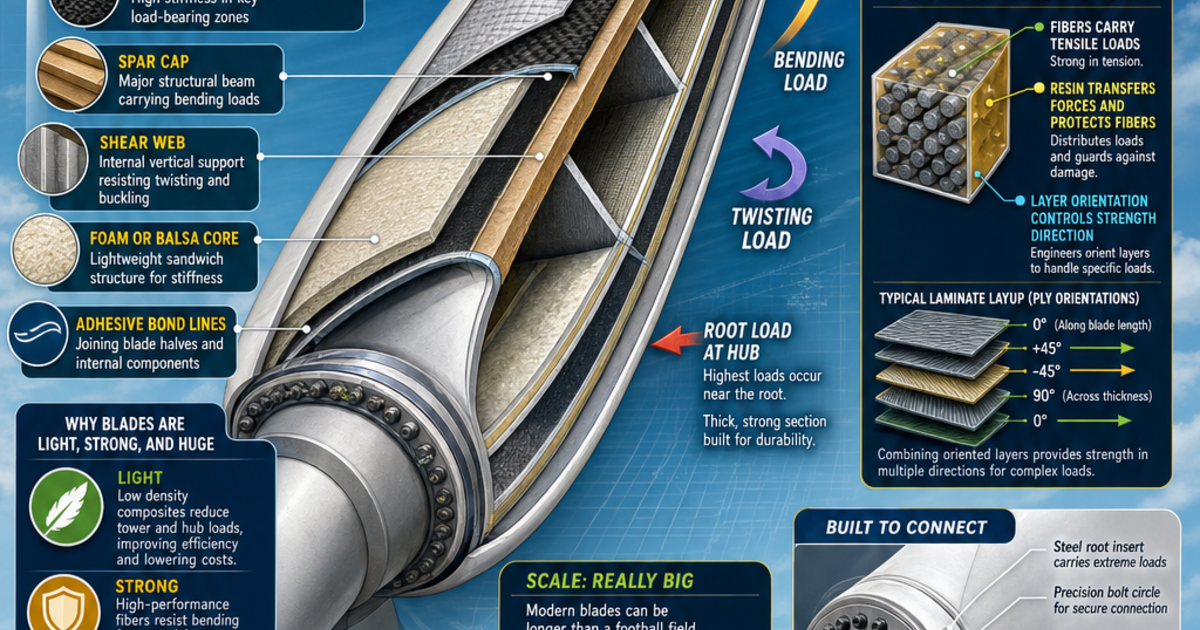 Renewable Energy Machines: Wind Turbine Blade Materials Infographic ...