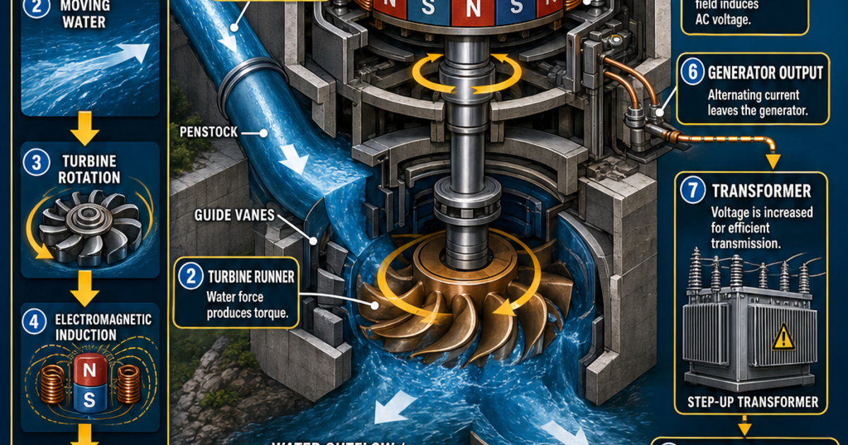 Renewable Energy Machines: The Hydro Generator Infographic | LivePhysics™