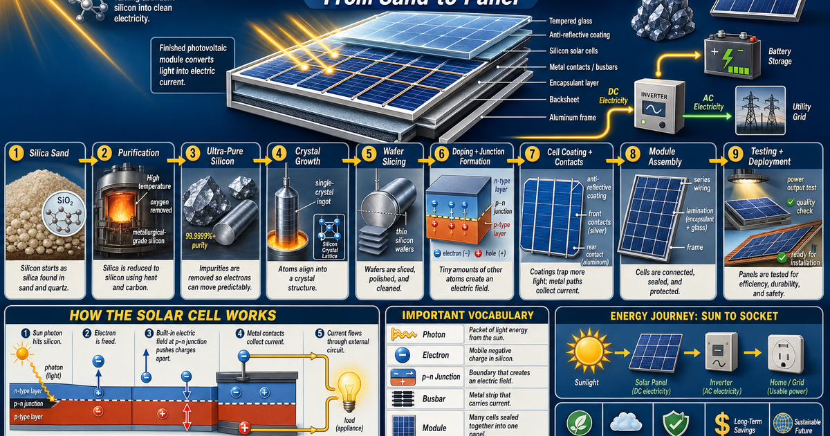 Renewable Energy Machines: How Solar Cells Are Made Infographic ...