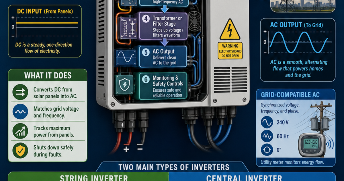 Renewable Energy Machines: The Solar Inverter Infographic | LivePhysics™