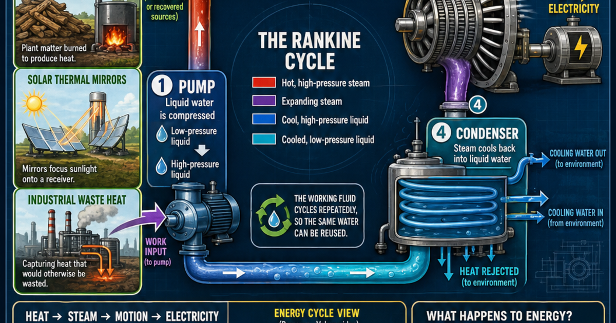 Renewable Energy Machines: The Rankine Cycle Infographic | LivePhysics™