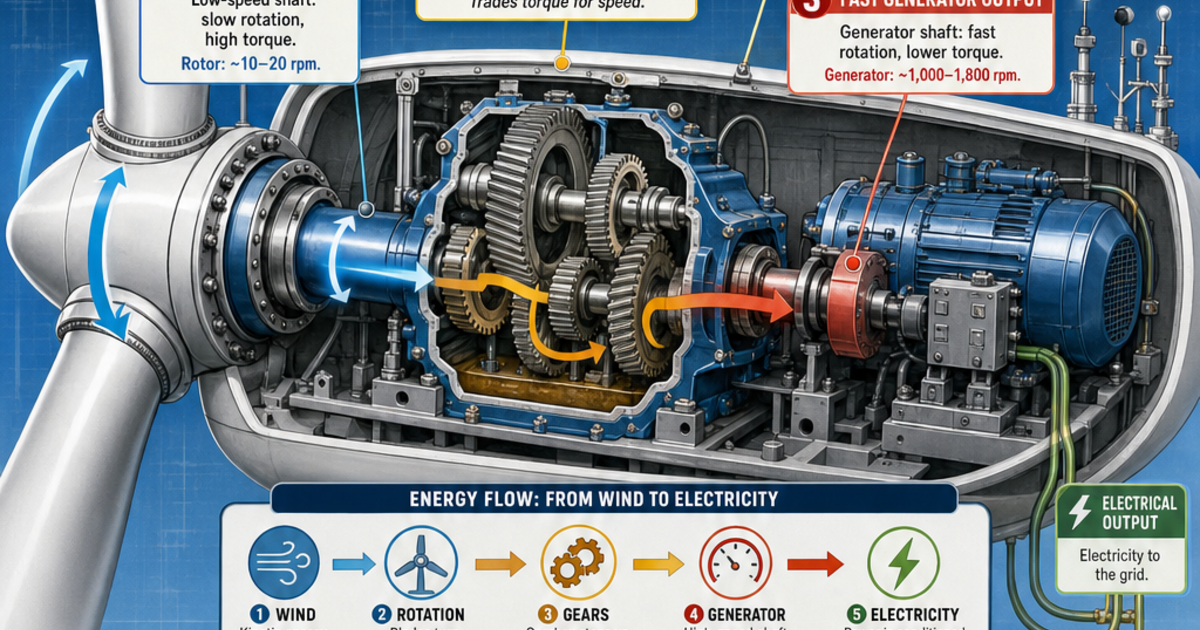 Renewable Energy Machines: The Turbine Gearbox Infographic | LivePhysics™