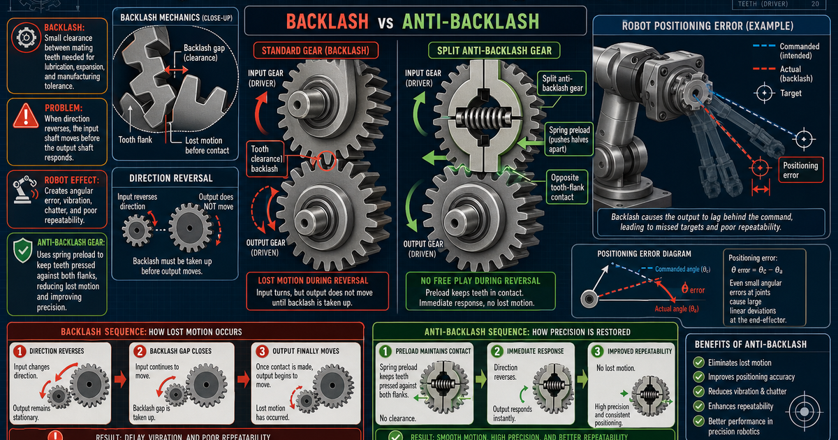 Robotics: Backlash and Anti-Backlash Gears Infographic | LivePhysics™