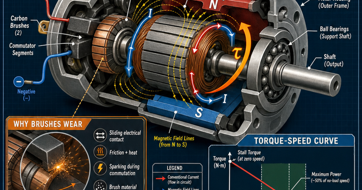 Robotics: Brushed DC Motor Infographic | LivePhysics™