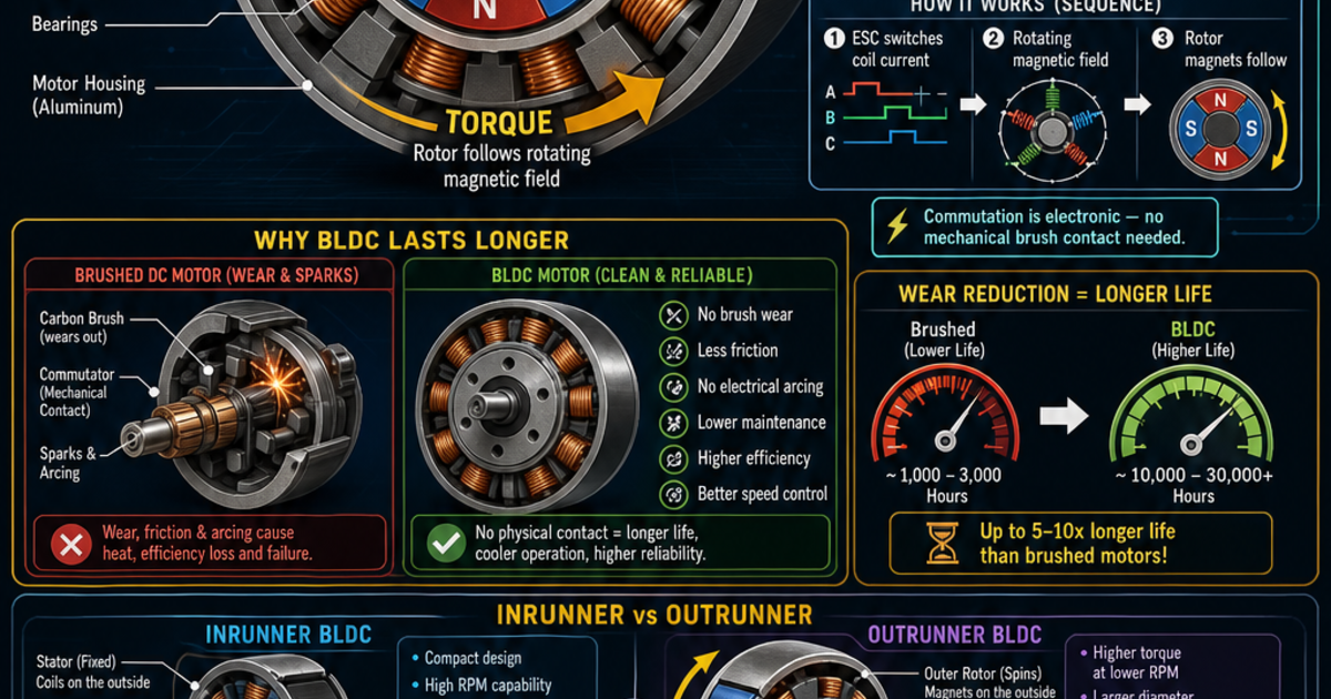 Robotics: Brushless DC Motor (BLDC) Infographic | LivePhysics™