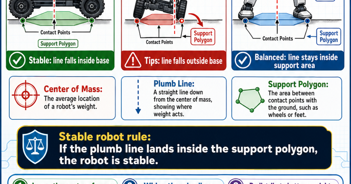 Center of Mass and Robot Stability Infographic | LivePhysics™