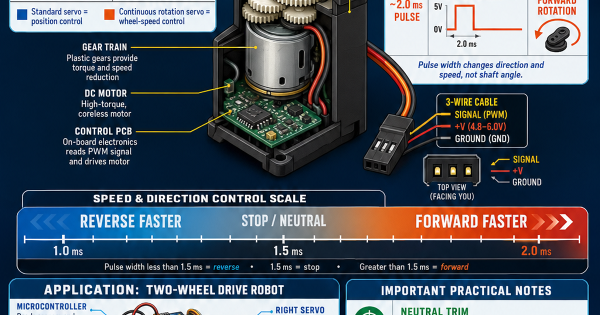 Robotics: Continuous Rotation Servo Infographic | LivePhysics™