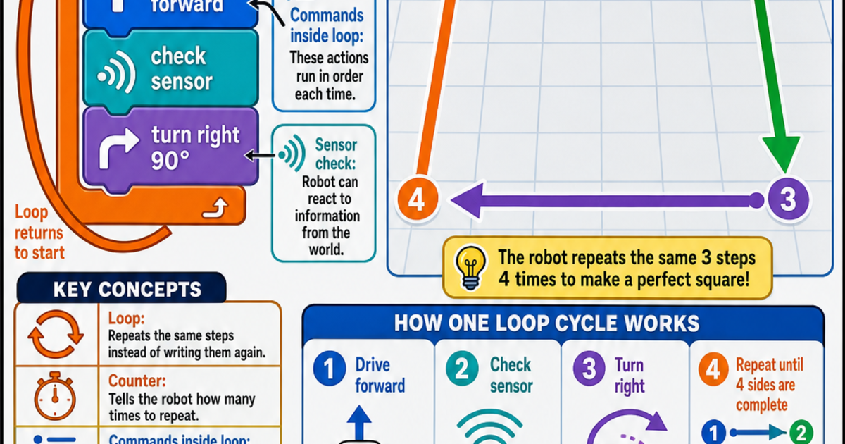 Loops in Robot Programming Infographic | LivePhysics™