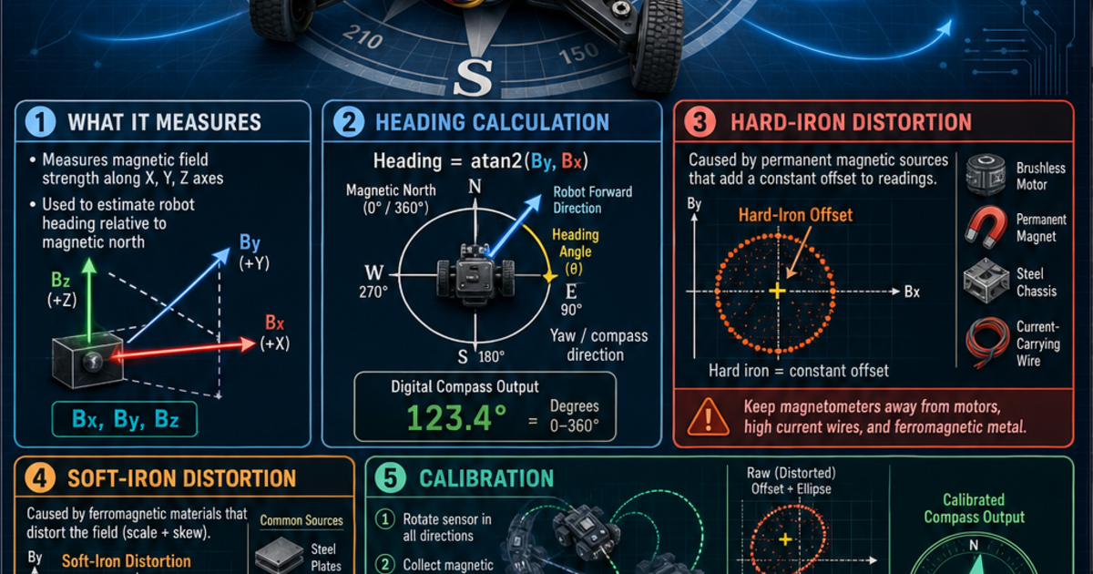 Robotics: Magnetometer (Digital Compass) Infographic | LivePhysics™