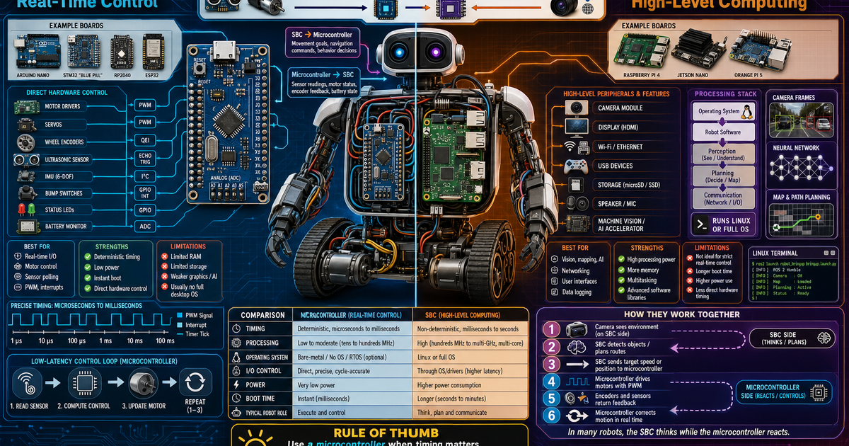 Microcontroller Infographic Robotics: Microcontroller vs SBC Infographic | LivePhysics™