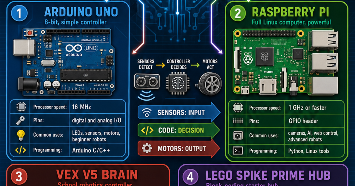 Microcontroller Infographic Microcontrollers in Robots Infographic | LivePhysics™