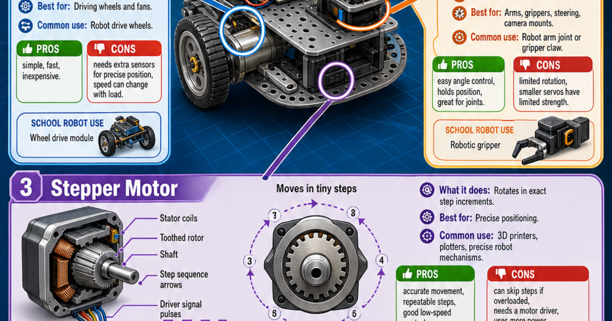 Robot Motors Explained Infographic | LivePhysics™