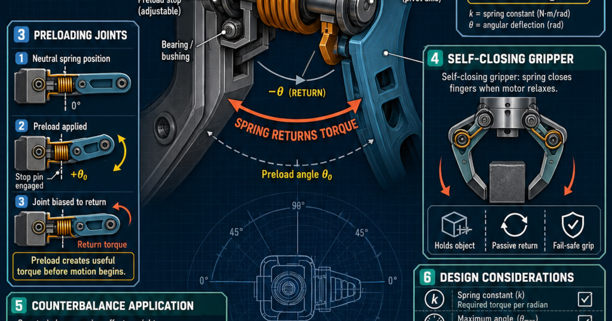 Rotating Spring Mechanism Robotics: Torsion Spring Mechanism Infographic | LivePhysics™