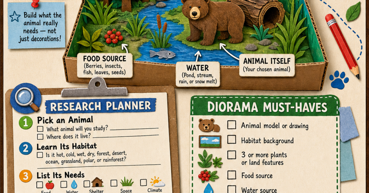 Animal Habitat Diorama Project Infographic | LivePhysics™