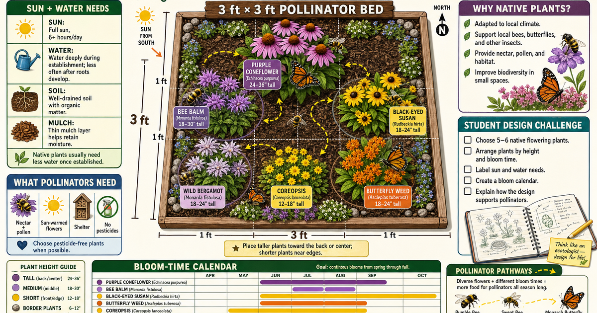 Pollinator Garden Design Project Infographic | LivePhysics™
