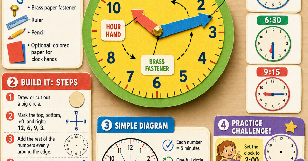 Build a Clock to Learn Time Infographic | LivePhysics™