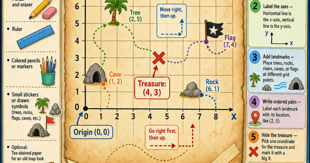 Build a Coordinate Grid Treasure Map Infographic | LivePhysics™