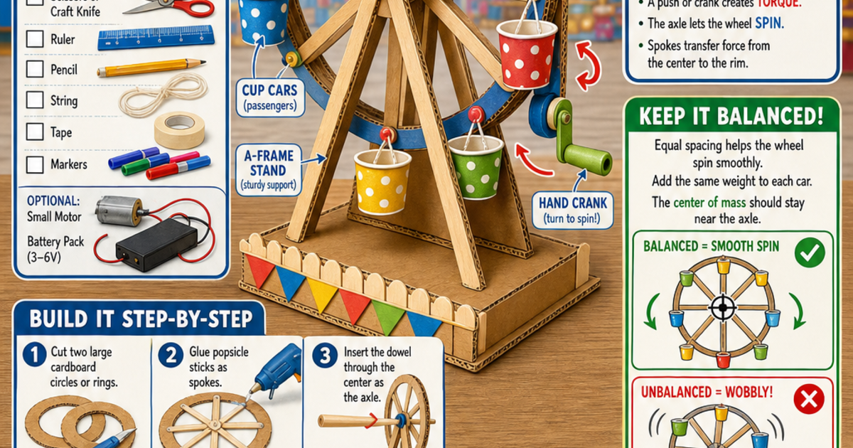 Build a Mini Ferris Wheel Infographic | LivePhysics™