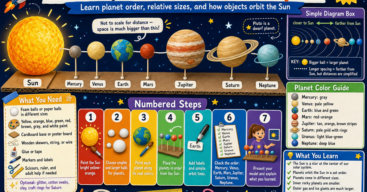 Solar System Components Model Build a Model of the Solar System Infographic | LivePhysics™