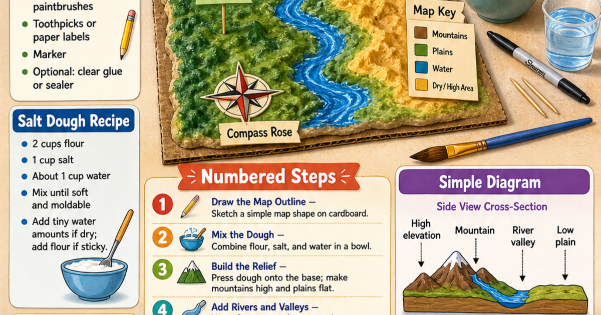 Build a Salt Dough Map Project Infographic | LivePhysics™