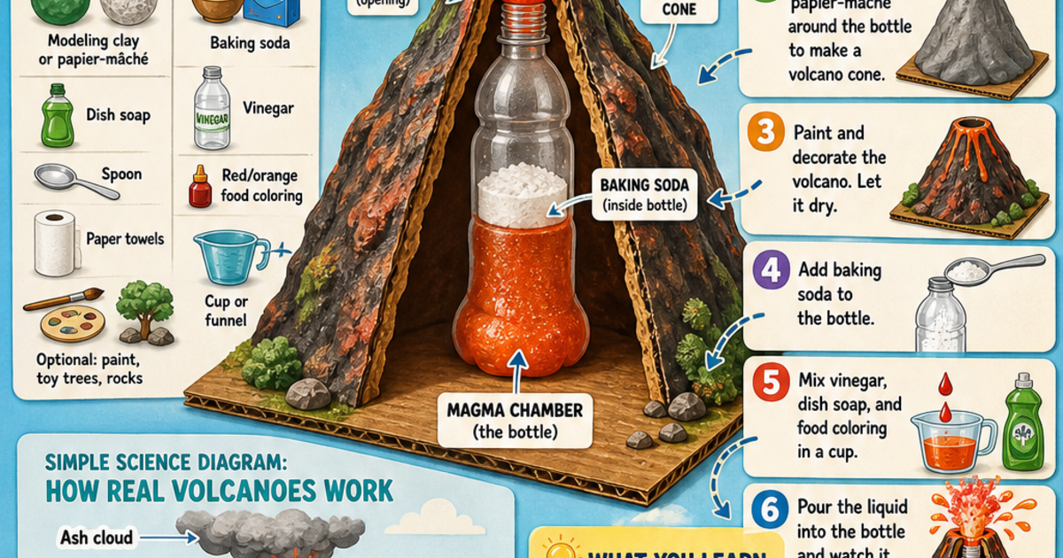 Build an Erupting Volcano Model Infographic | LivePhysics™